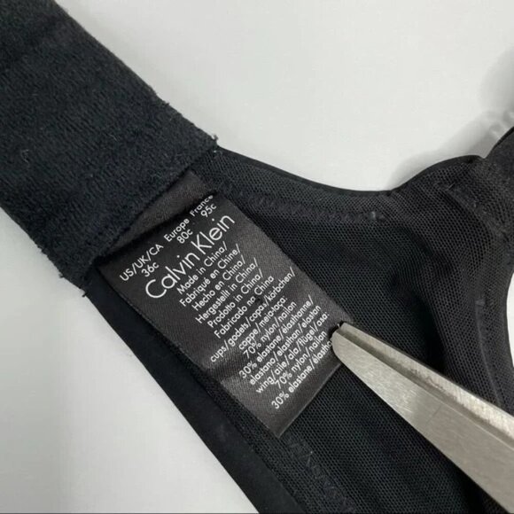 Calvin Klein Naked Glamour Wirefree Shaping Contour Bra 36C Black F3319 Padded - Picture 7 of 7